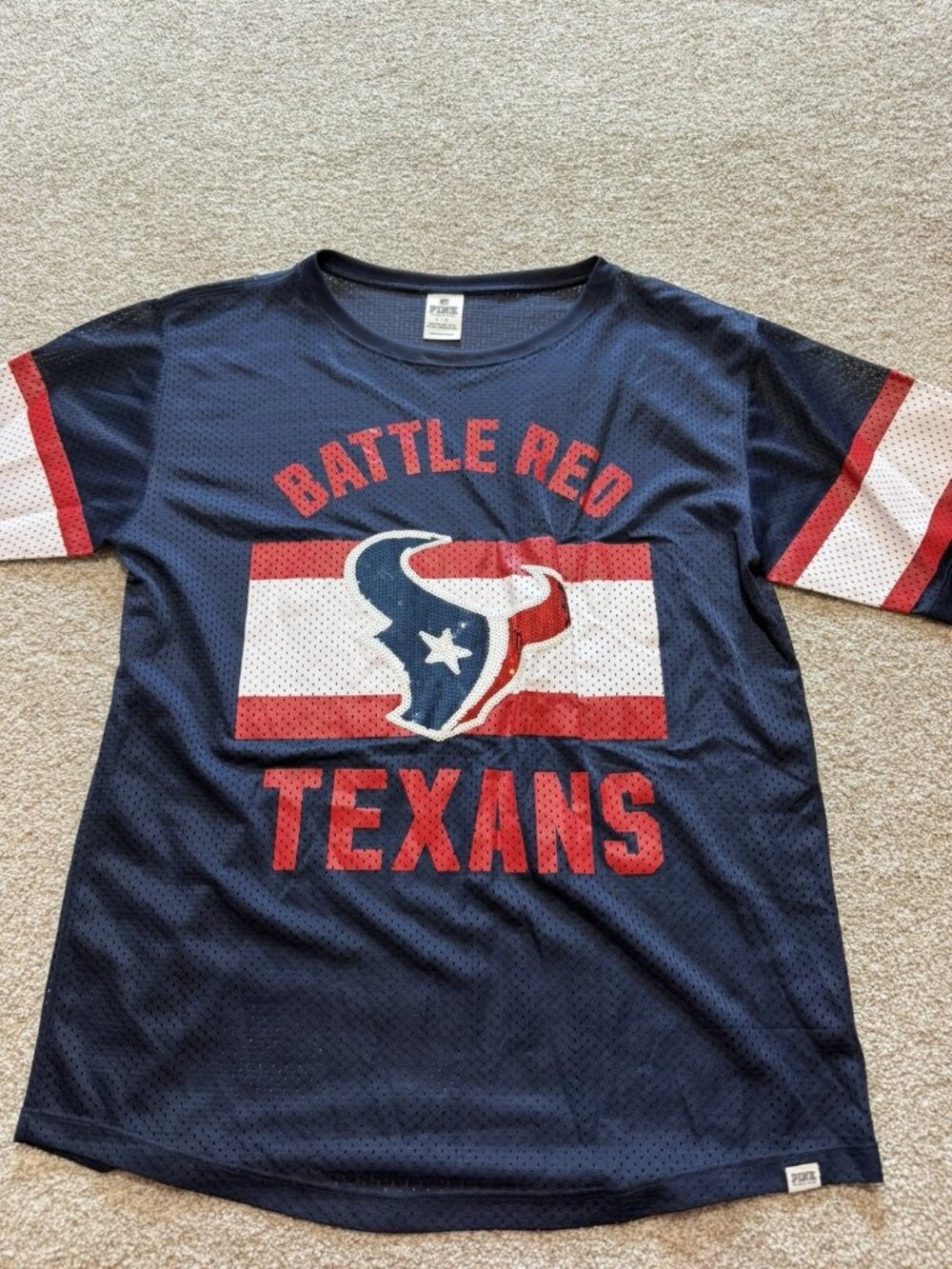Victoria’s Secret Pink NFL Houston Texans Jersey Shirt Size Large